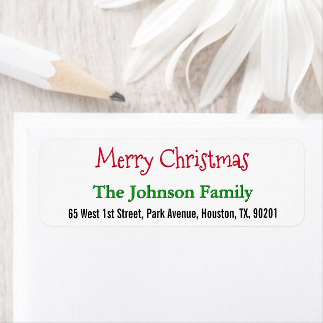 Create Personalised Merry Christmas Return Address (Insitu)