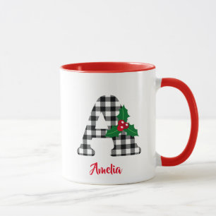 Create Personalised Name Initial A Christmas Mug