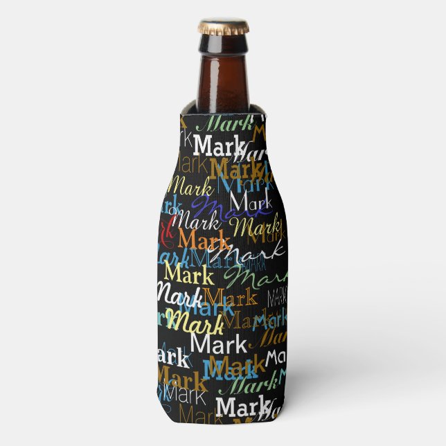 Create Personalised Name Pattern Bottle Cooler (Bottle Front)