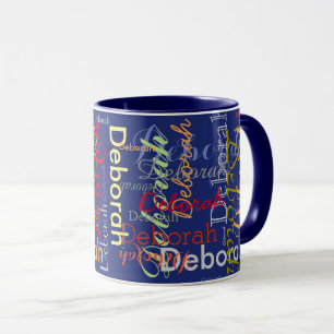 create personalised Name typography blue Mug