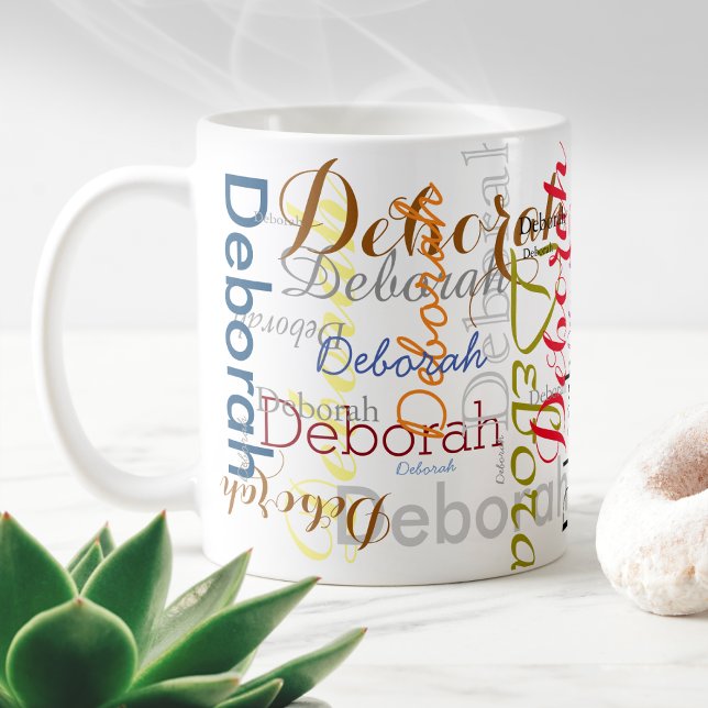 Create personalised name typography coffee mug (Creator Uploaded)