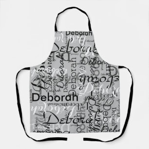 create personalised name typography grey apron