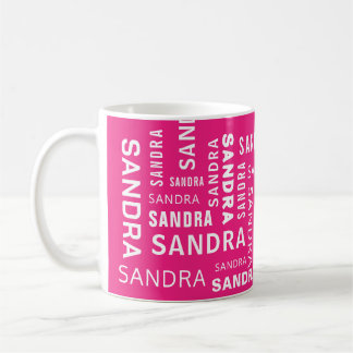 Create Personalised Name Typography Pink Coffee Mug