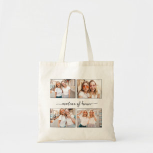 Create Personalised Photo Collage Matron of Honour Tote Bag