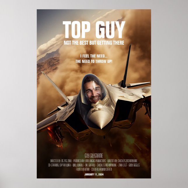 Create Personalised Top Aeroplane Pilot Movie Poster (Front)