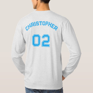 Create Player Name Jersey Number Long Sleeve Comfy T-Shirt