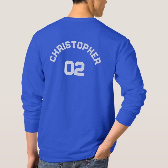 Create Player Name Jersey Number Men Long Sleeve  T-Shirt (Back)