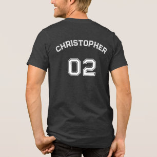 Create Player Name Jersey Number Mens Black Cotton Tri-Blend Shirt