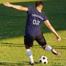 Create Player Name Jersey Number Mens Blue Cotton