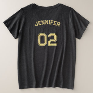 Create Player Name Jersey Number Womens Soft Long Plus Size T-Shirt