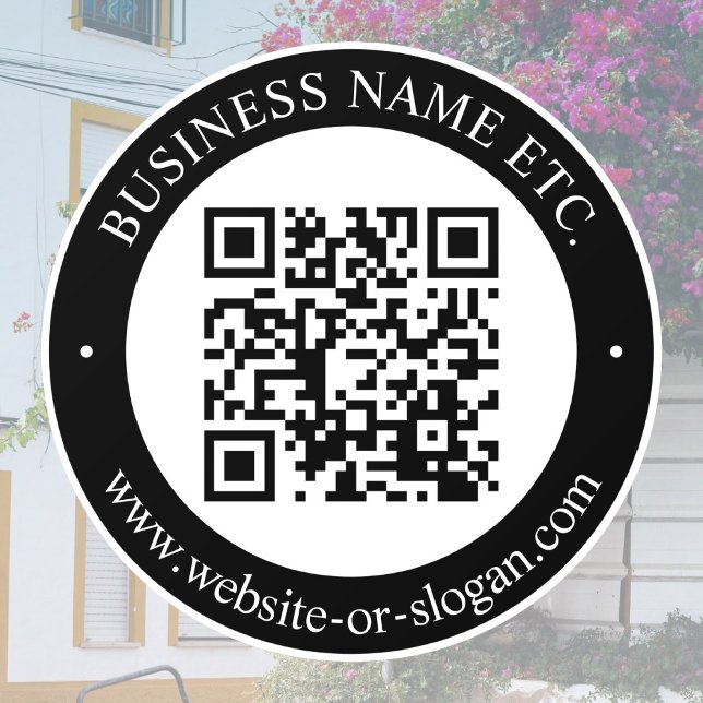 Create QR Code & Customisable Text | Black & White Window Cling (Creator Uploaded)