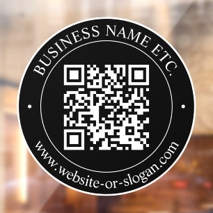 Create QR Code & Customisable Text Black Window Cling