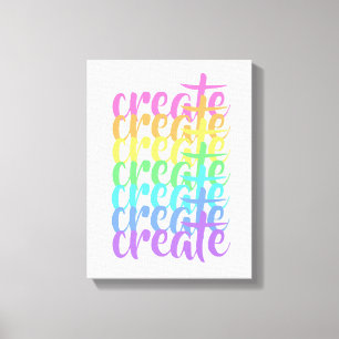 "Create" Rainbow Canvas Print