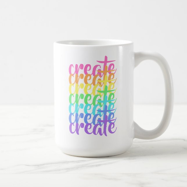 "Create" Rainbow Coffee Mug (Right)