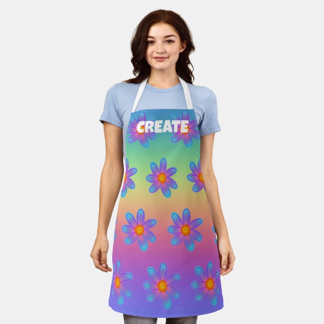 CREATE Rainbow Flowers Apron (Worn)