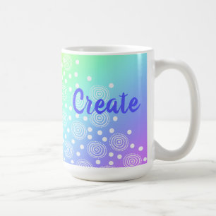 "Create" Rainbow Gradient Coffee Mug