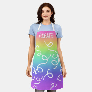 CREATE Rainbow Gradient Swirls Apron