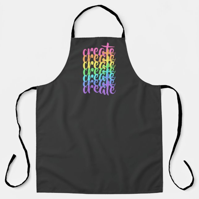 "Create" Rainbow Words Apron (Front)