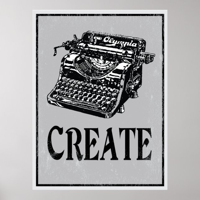 Create: Retro Typewriter Art Poster (Front)