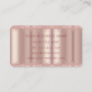 Create Rose Gold Glitter Business Card Template