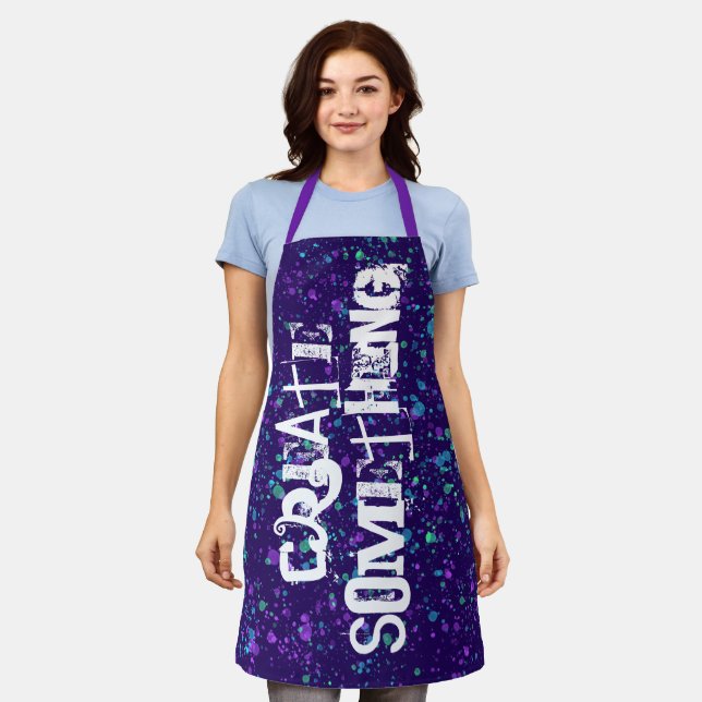 Create Something Colorful Paint Splatter Apron (Worn)