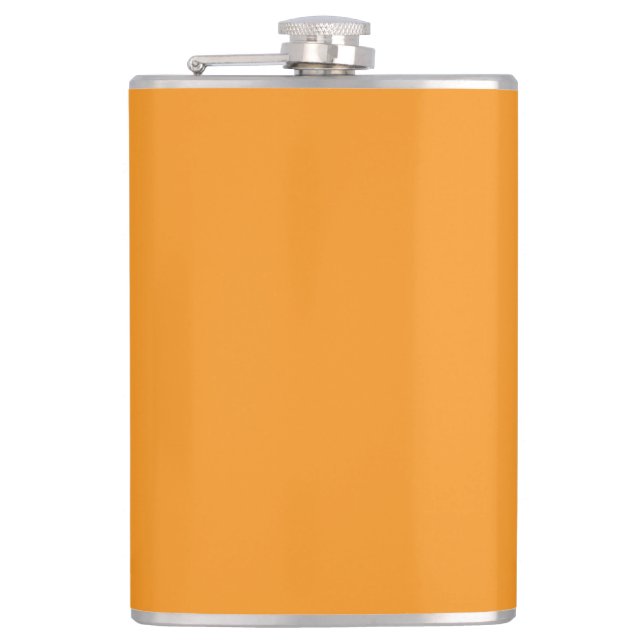 Create Stunning Visuals with Orange Background Hip Flask (Front)