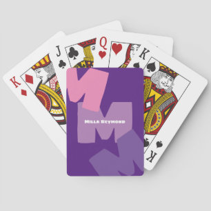 Create stylish purple playing cards with her name 