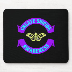 Create Suicide Awareness Ribbon Butterfly Novelty Mouse Mat