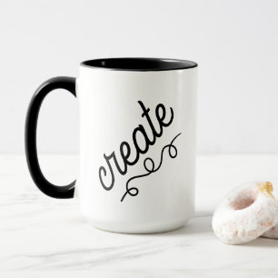 Create Swirl Black and White Coffee Mug