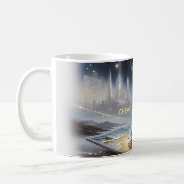 Create the Future Robot Artist Coffee Mug (Left)