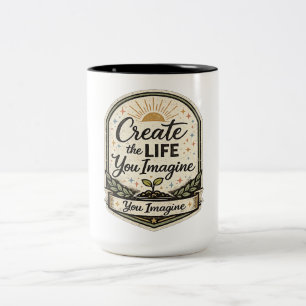 Create the Life You Imagine Inspirational Coffee M Two-Tone Coffee Mug