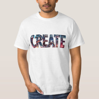 CREATE Typography Art - Bold Abstract Swirl Letter T-Shirt