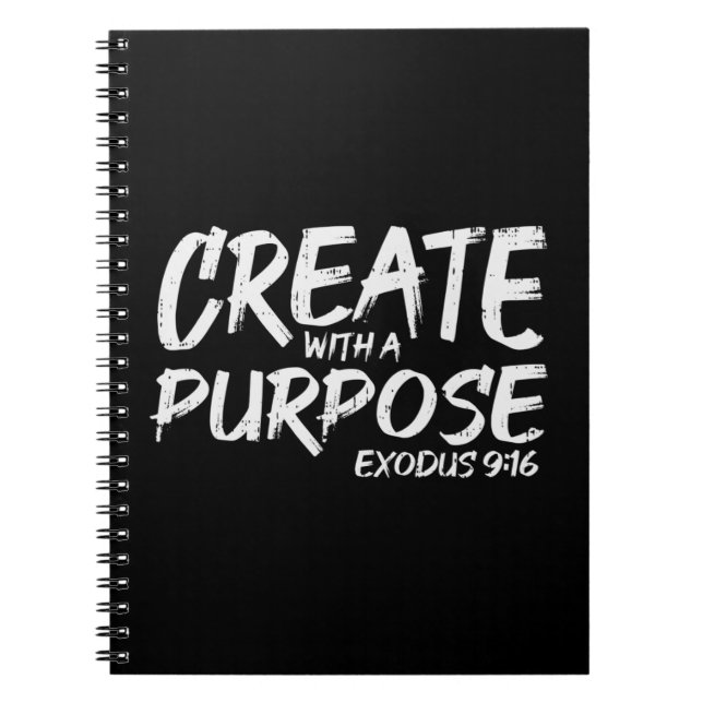 Create With Purpose Bible God Jesus Religious Chri Notebook (Front)