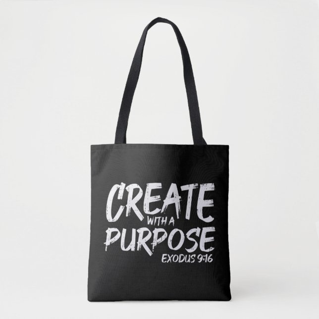 Create With Purpose Bible God Jesus Religious Chri Tote Bag (Front)