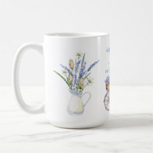 CREATE YEAR BORN Birthday Gift Woman Lavender Blue Coffee Mug