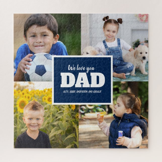 Create you Own 4 Photo We Love You Dad  Jigsaw Puzzle (Vertical)