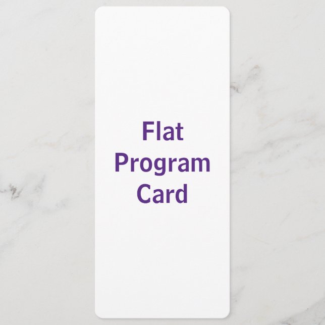 Create You Own 4" x 9.25" Rounded Flat Program  Programme (Front)