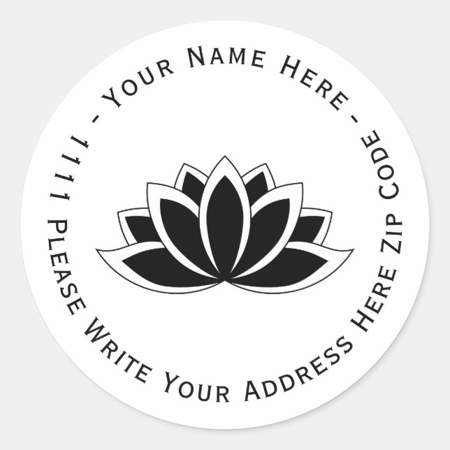 Create you own Blooming Lotus Flower symbol Classic Round Sticker (Front)