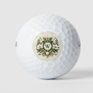 Create You Own Elegant Floral Monogram Golf Balls