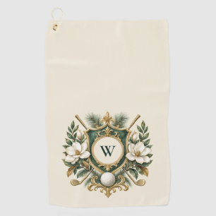 Create You Own Elegant Floral Monogram Golf Towel