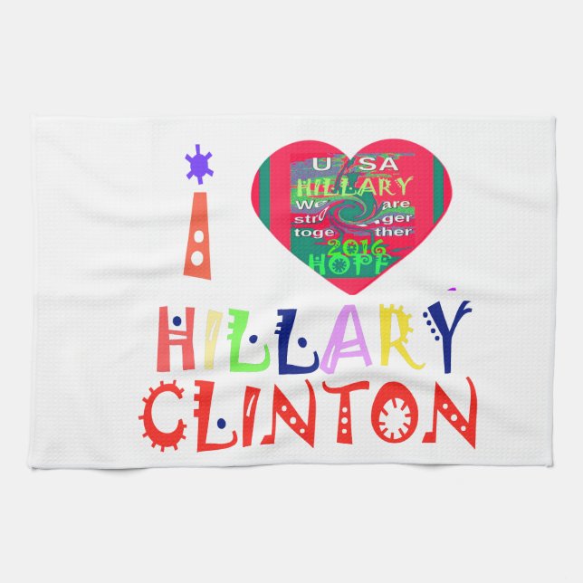Create You Own Inspirational Hillary Love Quote Tea Towel (Horizontal)