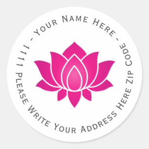 Create you own Pink Blooming Lotus Flower symbol Classic Round Sticker