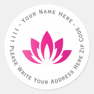 Create you own Pink Blooming Lotus Flower symbol Classic Round Sticker