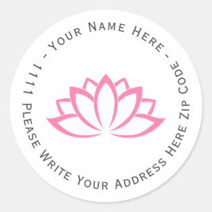 Create you own Pink Blooming Lotus Flower symbol Classic Round Sticker