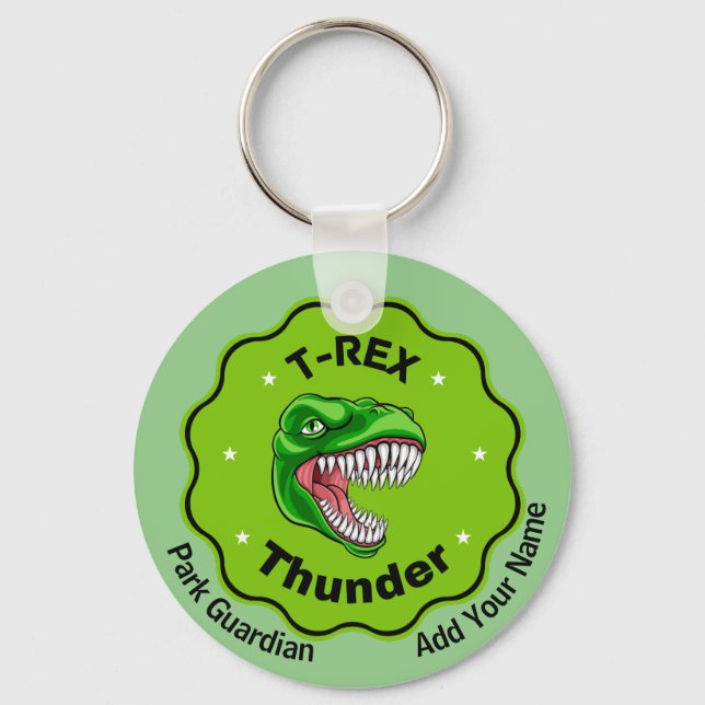 Create You Own T-Rex Dinosaurs Roaring Adventure  Key Ring (Front)