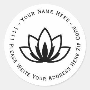 Create you own White Blooming Lotus Flower symbol Classic Round Sticker