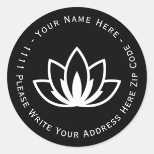 Create you own White Blooming Lotus Flower symbol  Classic Round Sticker