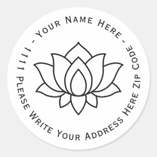 Create you own White Blooming Lotus Flower symbol Classic Round Sticker