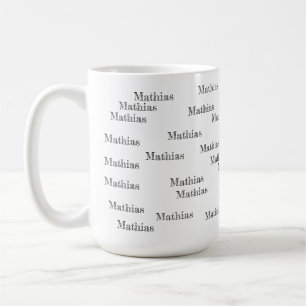 create your black & white name pattern coffee mug