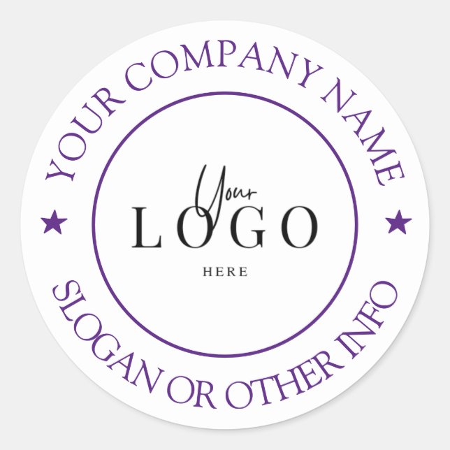 Create Your Business Logo Custom Classic Round Sti Sticker (Front)